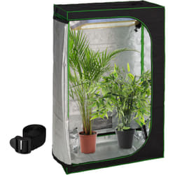 Relaxdays - Tenda per Coltivazione Idroponica, Serra per Piante Interno, Telo Riflettente hlp: 180x120x60 cm, Nero Verde
