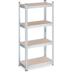Scaffale Carichi Pesanti, 120x60x30 cm, 4 Ripiani Alta Portata 700 kg, Garage, Acciaio Zincato, Marrone Chiaro - Relaxdays