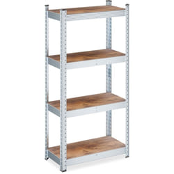 Relaxdays - Scaffale Carichi Pesanti, hlp: 120x60x30 cm, 4 Ripiani Alta Portata 700 kg, Garage, Acciaio Zincato, Marrone