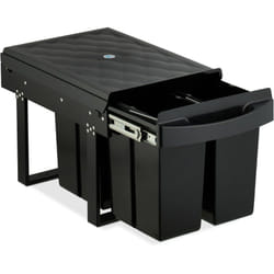 Pattumiera Estraibile Sottolavello, Cestino Raccolta Differenziata 4 Scomparti da 8 l, 34,6x34x51,8 cm, Nero - Relaxdays