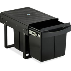 Pattumiera Estraibile Sottolavello, Cesto Raccolta Differenziata 3 Scomparti 15L e 8L, 34,6x34x51,8 cm, Nero - Relaxdays