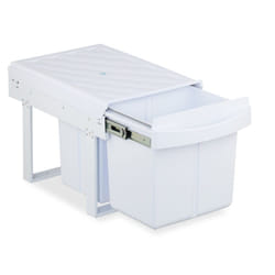 Relaxdays Pattumiera Estraibile Sottolavello, Cesto Raccolta Differenziata 3 Scomparti 15L e 8L, 34,6x34x51,8 cm, Bianco