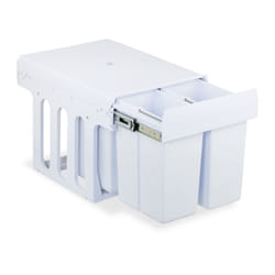 Pattumiera Estraibile Sottolavello, Cestino Raccolta Differenziata 4 Scomparti da 8 l, 35,1x34,3x48 cm, Bianco - Relaxdays