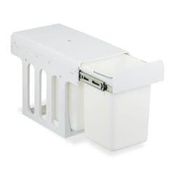 Relaxdays Pattumiera Estraibile Sottolavello, Cestino Raccolta Differenziata 2 Scomparti da 8 L, 35,5x25x47 cm, Bianco
