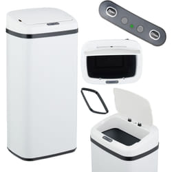 Cestino Automatico Spazzatura, Pattumiera da Cucina da 40 l, Sensore Elettrico su Coperchio e Anello per Buste - Relaxdays