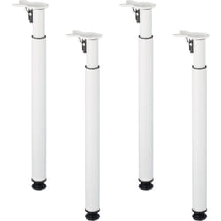 Gambe da Tavolo in Ferro, Set 4 Piedi per Mobili, HxD 71-110 x 6 cm, Struttura di Base per Tavolini, Bianco - Relaxdays