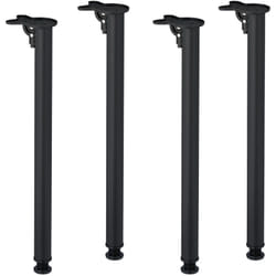 Gambe da Tavolo in Ferro, Set 4 Piedi Pieghevoli per Mobili, HxD 71 x 5 cm, Struttura Base per Tavolini, Nero - Relaxdays