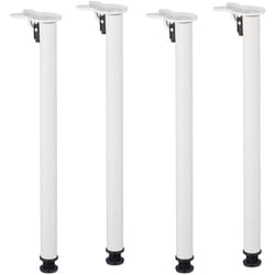 Relaxdays - Gambe da Tavolo in Ferro, Set 4 Piedi Pieghevoli per Mobili, HxD 71 x 5 cm, Struttura Base Tavolini, Bianco