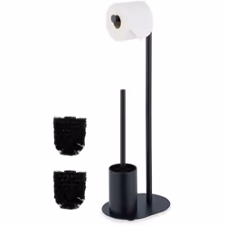 Con questo elegante set di portarotolo e scopettone per il wc, avrai sempre a portata di mano la carta igienica e lo scopino. ...