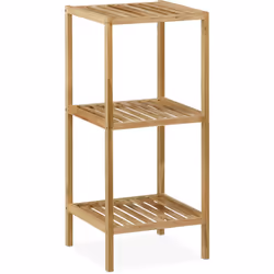 Lo scaffale da terra in legno di noce offre ampio spazio per riporre utensili da bagno di ogni tipo, da avere sempre a portat ...