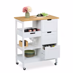 Il carrello da cucina è la soluzione ideale per chi cerca un mobiletto salvaspazio e funzionale. Su questa piccola isola da c ...