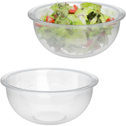 Relaxdays - Set da 2 Ciotole in Vetro per Insalata, Scodelle Rotonde da Cucina, Insalatiere da 2,4 Litri, Trasparenti