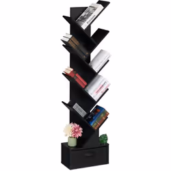 La libreria offre molto spazio per riporre libri, CD e DVD su 9 ripiani inclinati. Gli accessori per la lettura, come lampade ...