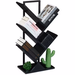 Porta stile e funzionalità nel tuo soggiorno con questo scaffale libreria dal design ad albero. Con 4 ripiani inclinati, è pe ...
