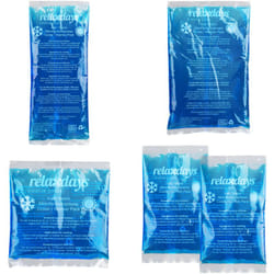 Relaxdays - Ghiaccio Gel Termico, Set 5 Sacchetti Multiuso, 4 Misure, Terapia Caldo Freddo, Cuscinetti Refrigeranti, Blu