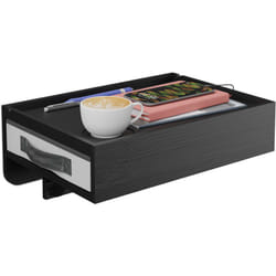 Relaxdays - Mensola da Letto a Castello, Comodino Sospeso da Agganciare, 14x37x26,5 cm, Tavolino con Cassetto, Bambù, Nero