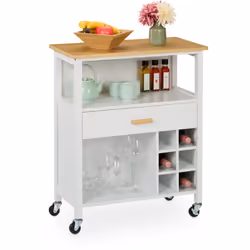 Il carrello mobile è la soluzione ideale per la tua cucina. Puoi preparare facilmente i cibi sul piano di lavoro. I due vani ...