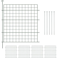 Relaxdays - Recinzione per Aiuole, Set 5 Pannelli per Stagni e Prati in Giardino, Bordure in Metallo, HxL: 78x75 cm, Verde