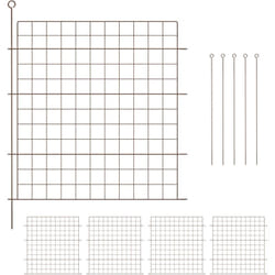 Relaxdays - Recinzione per Aiuole, Set 5 Pannelli per Stagni e Prati Giardino, Bordure in Metallo, HxL: 78x75 cm, Marrone