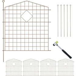 Relaxdays - Recinzione per Aiuole, Set 5 Pannelli per Stagni e Prati Giardino, Bordure in Metallo, HxL: 78x75 cm, Marrone