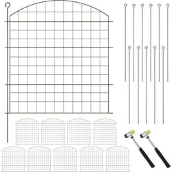 Relaxdays - Recinzione per Aiuole, 10 Pannelli per Stagni e Prati in Giardino, Bordure in Metallo, HxL: 78x75 cm, Verde