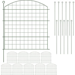 Relaxdays - Recinzione per Aiuole, Set 10 Pannelli per Stagni e Prati in Giardino, Bordure Metallo, HxL: 78x75 cm, Verde