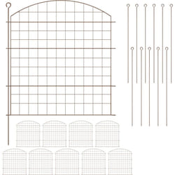 Relaxdays - Recinzione per Aiuole, Set 10 Pannelli per Stagni e Prati in Giardino, Bordure Metallo, HxL: 78x75 cm, Marrone