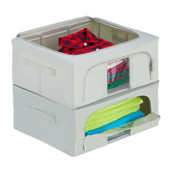 Relaxdays - 2 Contenitori per Armadio con Cerniera, Organizer Sotto Letto 40 l, Cambio Stagione Vestiti e Coperte, Grigio