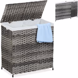 Con questa cesta per il bucato in look rattan, potrai aggiungere un accessorio pratico e decorativo alla tua casa. Il portabi ...