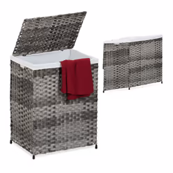 Con il moderno raccoglitore per biancheria in look rattan, potrai portare in casa tua un accessorio pratico e decorativo. Il ...