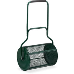 Rullo Spandiconcime Prato, Carrello 75 l per Semina Giardino, hlp: 118x68x40 cm, Spargi Semi e Concime, Verde - Relaxdays