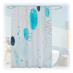Relaxdays - Tenda da Doccia Antimuffa, 180x200 cm, Tendina Vasca da Bagno, 12 Anelli, Poliestere Lavabile, Design Astratto