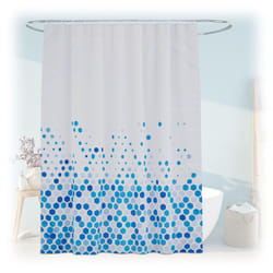 Relaxdays - Tenda da Doccia Antimuffa, 180x200 cm, Tendina Vasca da Bagno, 12 Anelli, Poliestere Lavabile, Design a Pois