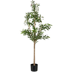Relaxdays - Albero di Ulivo Finto, Pianta Artificiale Olivo h: 150 cm, Plastica e Pietra, Piantina Interni, Verde Marrone