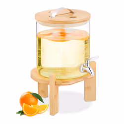 Relaxdays 4052025870751, 5 L, Trasparente, Bamboo, Vetro, Acciaio inox, 235 mm, 300 mm, 360 mm