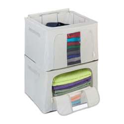Relaxdays - 2 Contenitori per Armadio con Cerniera, Organizer Sotto Letto Porta Vestiti, Cambio Stagione, hlp: 33x50x40 cm