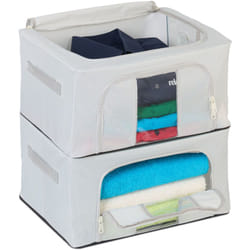Relaxdays - 2 Contenitori per Armadio con Cerniera, Organizer Sotto Letto Porta Vestiti, Cambio Stagione, hlp: 20x40x30 cm