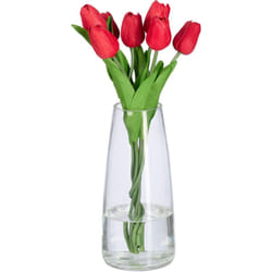 Relaxdays - Vaso in Vetro Decorativo, Vasetto per Fiori da Interno, HxD: 21,5x15 cm, Decorazione Centrotavola, Trasparente