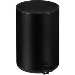Relaxdays - Pattumiera Bagno a Pedale 5 l, Cestino Secchio Interno Rimovibile e Coperchio Ammortizzato, Ferro Opaco, Nero