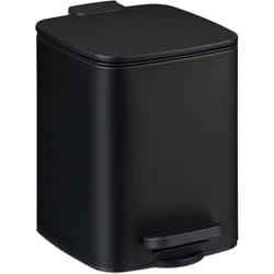 Relaxdays - Pattumiera Bagno a Pedale, Coperchio Softclose 6 l, Cestino e Cesto Interno Rimovibile, Bidone in Ferro, Nero