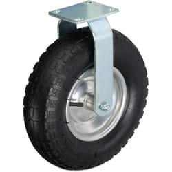 Relaxdays - Ruota per Carrello Fissa 3.50-6, Rotella per Mobili e Carico di Portata 120 kg, Gomma Gonfiabile, Nero Argento