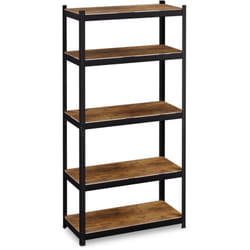 Relaxdays - Scaffale Carichi Pesanti, 180x90x40 cm, 5 Ripiani Alta Portata 500 kg, Garage e Cantina, Acciaio, Nero Marrone