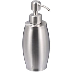 Relaxdays - Dispenser di Sapone Liquido Manuale, 350 ml, Portasapone Ricaricabile, Accessorio Bagno e Cucina, Argentato