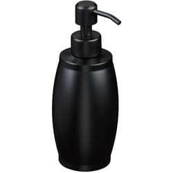 Relaxdays - Dispenser di Sapone Liquido Manuale, 350 ml, Portasapone Ricaricabile, Accessorio Bagno e Cucina, Nero