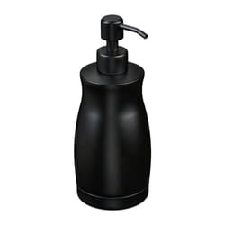 Relaxdays - Dispenser di Sapone Liquido Manuale, 400 ml, Portasapone Ricaricabile, Accessorio Bagno e Cucina, Nero