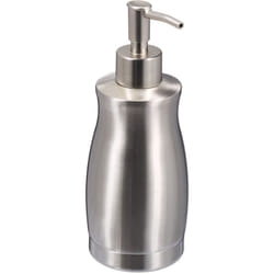 Relaxdays - Dispenser di Sapone Liquido Manuale, 400 ml, Portasapone Ricaricabile, Accessorio Bagno e Cucina, Argentato