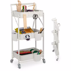 Questo pratico carrello con rotelle mobili a 360° sarà il tuo nuovo compagno in casa. Puoi spostarlo facilmente da una stanza ...