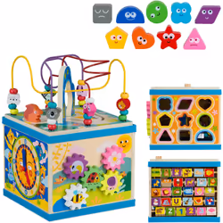 Il gioco multiattività in legno è il giocattolo educativo ideale per i bambini, che sviluppa le loro abilità motorie e la coo ...
