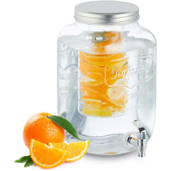 Relaxdays - Dispenser per Bevande con Rubinetto, 8 Litri, Contenitore con Coperchio, per Acqua e Limonata, Trasparente