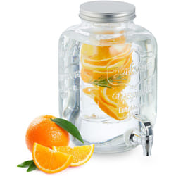 Relaxdays - Dispenser per Bevande con Rubinetto, 5 Litri, Contenitore con Coperchio, per Acqua e Limonata, Trasparente